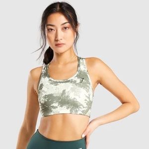 New Gymshark Essential Racerback Tank - Light Green Camo - Medium